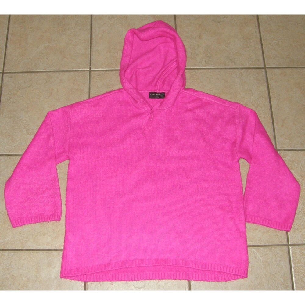 LANE BRYANT Bright Plus Sz 14/16 Casual Wear Stretchy Hooded Pullover Sweater